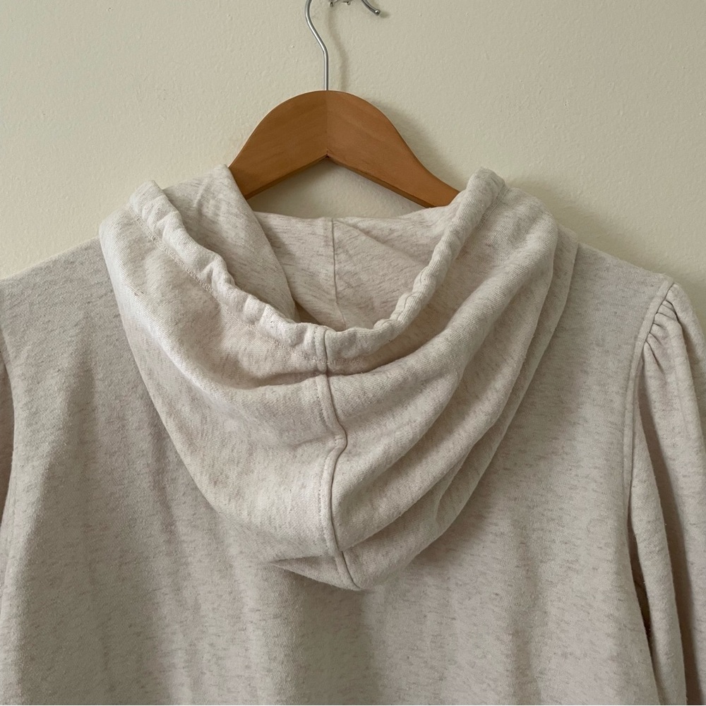 Women’s Zip-Front Hooded Sweater Jacket - Cream - Picture 4 of 6